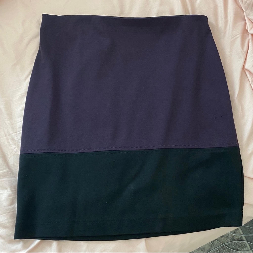 Color block knit pencil skirt